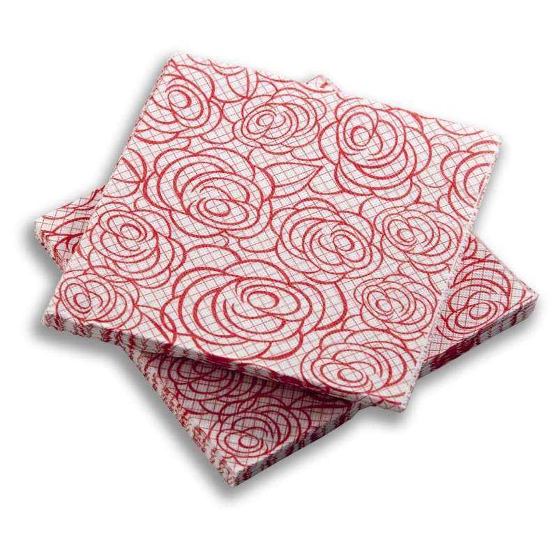 Servilletas de papel decoradas rosas rojas - Comprar Online