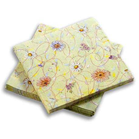 Servilleta Flores fondo verde