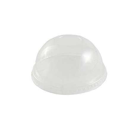 Tapa compostable abovedada abierta en cruz para vaso de 12oz y 16oz