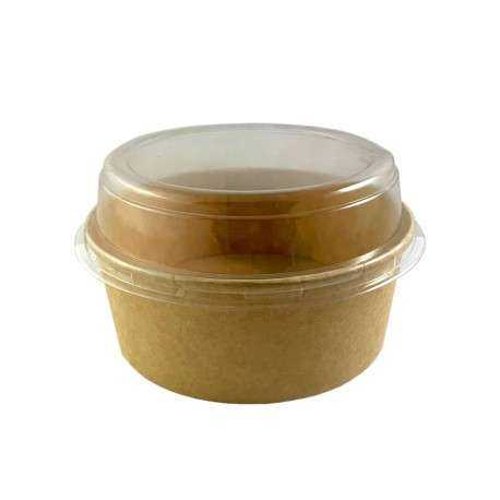 ENSALADERA CARTON KRAFT CON TAPA PET 500ML