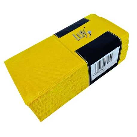 Caja Servilletas 20X20 Punta Punta Amarillo cocktail 100UDS 30PQ